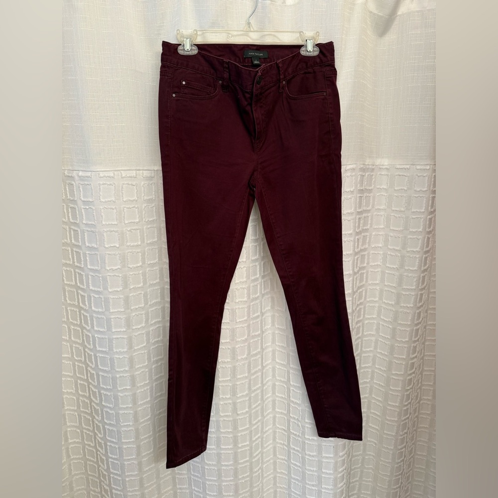 Ann Taylor Burgundy Skinny Jeans